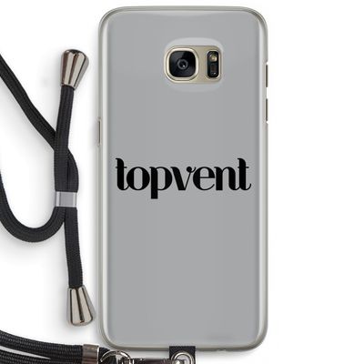 Topvent Grijs Zwart: Samsung Galaxy S7 Edge Transparant Hoesje met koord