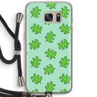 Groene blaadjes: Samsung Galaxy S7 Transparant Hoesje met koord