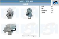 Starter Toyota 2.2 kw 190931102050