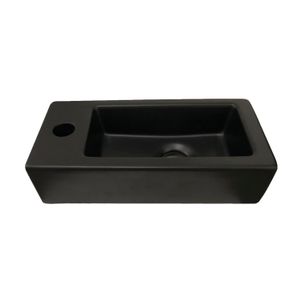 Fontein Best Design Farnetta 37x18x9cm Kraangat Links Mat Zwart