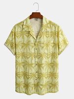 Coconut Tree Chest Pocket Short Sleeve Resort Shirt - thumbnail