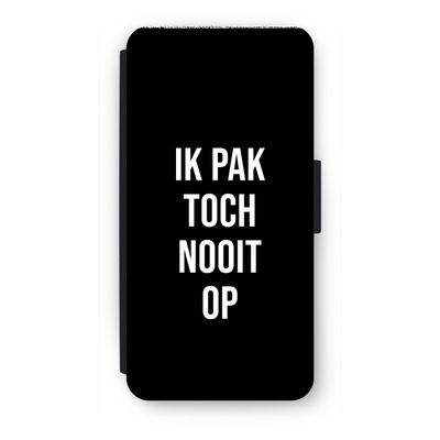 Ik pak nooit op - Zwart: iPhone 8 Flip Hoesje