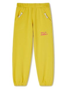 Palm Angels Kids pantalon de jogging en coton à logo imprimé - Jaune