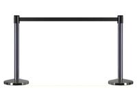 Lowander afzetpaal metaal - 2 stuks - Afzetpaaltjes met uittrekbaar lint - Chroom