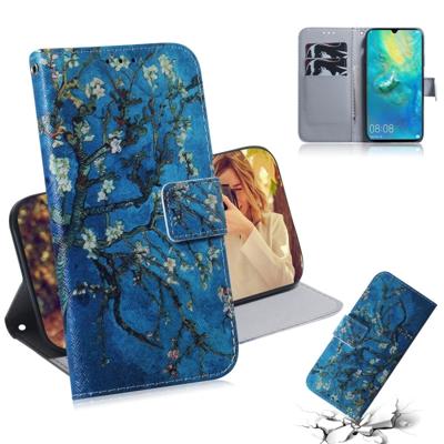 Abrikoos bloem patroon gekleurde tekening horizontale Flip lederen case voor Huawei mate 20 X met houder & card slots & portemonnee