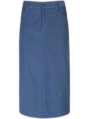 Corduroy rok 100% katoen Van PETER HAHN PURE EDITION blauw