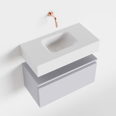 Toiletmeubel Mondiaz Andor | 60 cm | Meubelkleur Cale | Lex vrijhangend wastafel Talc Midden | Zonder kraangat