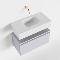 Toiletmeubel Mondiaz Andor | 60 cm | Meubelkleur Cale | Lex vrijhangend wastafel Talc Midden | Zonder kraangat