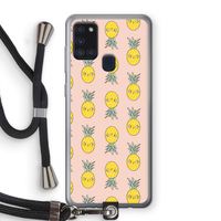 Ananas: Samsung Galaxy A21s Transparant Hoesje met koord