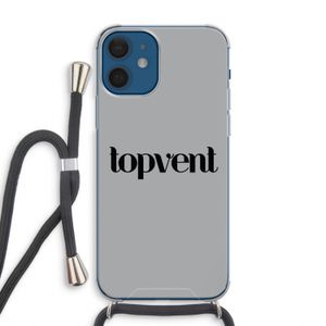 Topvent Grijs Zwart: iPhone 12 Transparant Hoesje met koord