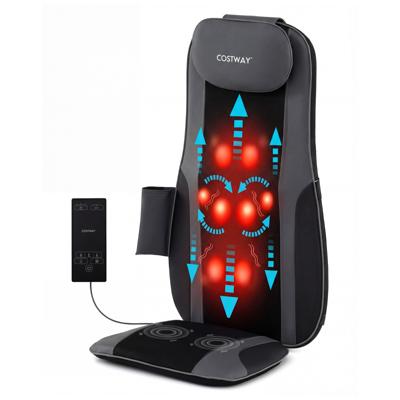 Rugmassageapparaat met Warmte Shiatsu-Massagestoelhoes met 4 Knedende Rolknopen en 2 Vibratiemotoren