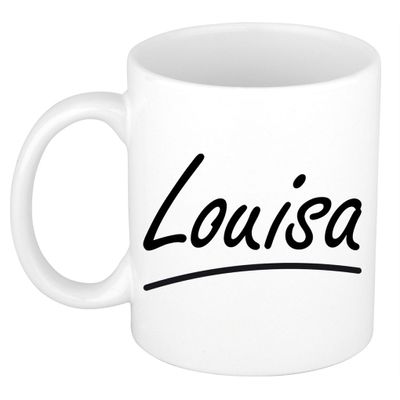 Naam cadeau mok / beker Louisa met sierlijke letters 300 ml Naam cadeau mok / beker Louisa met sierlijke letters 300 ml