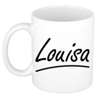 Naam cadeau mok / beker Louisa met sierlijke letters 300 ml