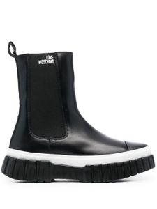 Love Moschino bottines chelsea à logo imprimé - Noir