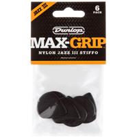 Dunlop 471P3S Max-Grip Jazz III Stiffo Pick plectrum set 6 stuks