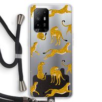 Luipaard: Oppo A94 5G Transparant Hoesje met koord