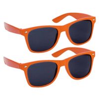 Hippe party zonnebrillen oranje 2 stuks - Verkleedbrillen