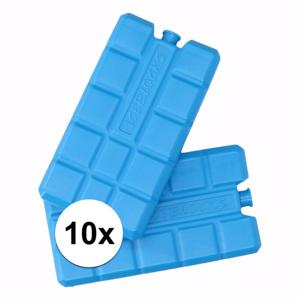 Koelelementen voor koeltas/koelbox - 10x stuks - 200 ml - blauw - kunststof - 15 x 8 x 2 cm