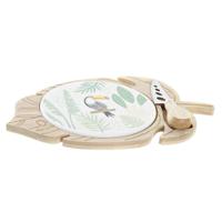 Kaasplank DKD Home Decor Bamboe Keramiek 28 x 18 x 3 cm (12 Stuks)