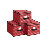 Opbergdozen set van 3 rood