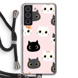 Katten: Samsung Galaxy S21 FE Transparant Hoesje met koord