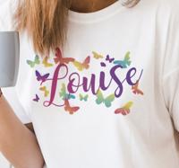 Vlinders t-shirts Kleurovergang vlinders met naam