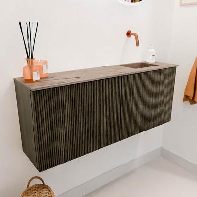 Toiletmeubel Mondiaz Joya Dlux | 100 cm | Meubelkleur Shadow | Faye wastafel Arena Wasbak Rechts | Zonder kraangat(en)