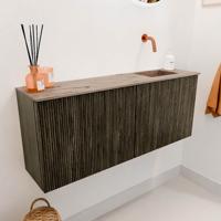 Toiletmeubel Mondiaz Joya Dlux | 100 cm | Meubelkleur Shadow | Faye wastafel Arena Wasbak Rechts | Zonder kraangat(en)