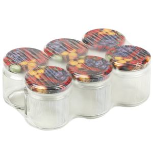 Set van 6 stuks glazen weckpotten/inmaakpotten met schroefdop 210 ml - Weckpotten