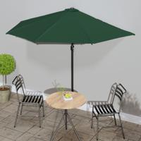 Balkonparasol half met aluminium paal 300x155 cm groen - thumbnail