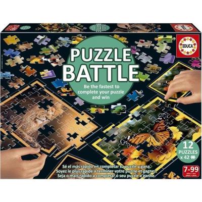 Puzzel - EDUCA - Battle Jr Natura - 12 puzzels - 42 stukjes - Thema Natuur - Voor kinderen vanaf 7 jaar