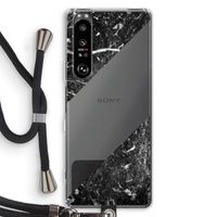 Zwart marmer: Sony Xperia 1 III Transparant Hoesje met koord