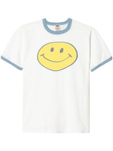 RE/DONE t-shirt en coton à imprimé Ringer Smiley - Blanc