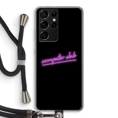 Vice Black: Samsung Galaxy S21 Ultra Transparant Hoesje met koord