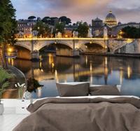 Zicht op rome vanaf tevere fotobehang