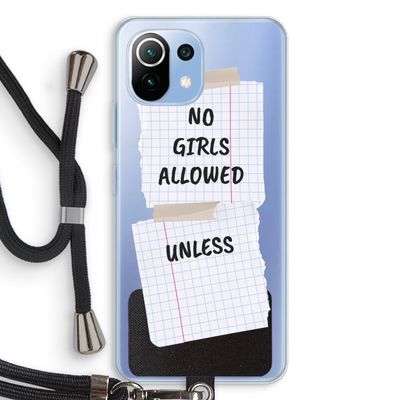 No Girls Allowed Unless: Xiaomi Mi 11 Lite Transparant Hoesje met koord