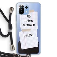 No Girls Allowed Unless: Xiaomi Mi 11 Lite Transparant Hoesje met koord