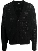 GCDS cardigan à motif monogrammé ajouré - Noir