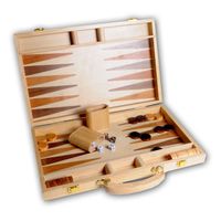 Backgammon Hout bruin 48 x 38 cm - thumbnail