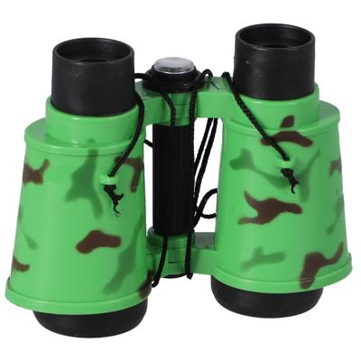 Kunststof kinder speelgoed verrekijker - Leger camouflage - groen - 15 cm - Buitenspeelgoed