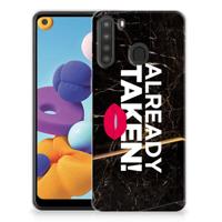 Samsung Galaxy A21 | Siliconen hoesje | met naam Already Taken Black