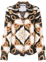 Moschino chemise en soie à motif baroque - Noir