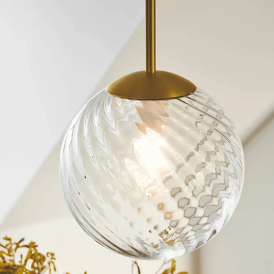 Kleine hanglamp messing met glazen kap & E14 fitting Nordlux &apos;Chisell 25&apos;