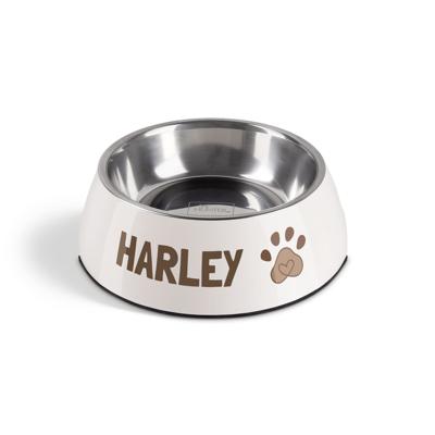 Hondenvoerbak met naam - Wit - 350 ml