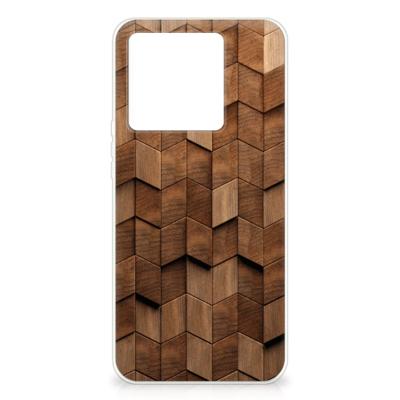 Bumper Hoesje voor Xiaomi 13T Wooden Cubes Bumper Hoesje voor Xiaomi 13T Wooden Cubes