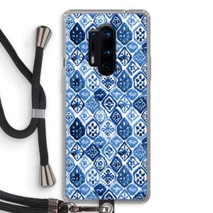 Blauw motief: OnePlus 8 Pro Transparant Hoesje met koord
