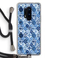 Blauw motief: OnePlus 8 Pro Transparant Hoesje met koord
