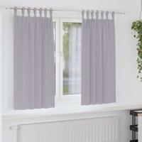 Gordijnen met gordijnen 2 pcs Metaalgrijs Polyester