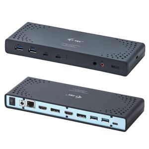 i-tec CADUA4KDOCKPDL notebook dock & poortreplicator Bedraad USB 3.2 Gen 1 (3.1 Gen 1) Type-C Zwart, Turkoois