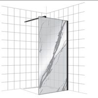 Inloopdouche BWS Free Time 90x200 cm Marmer Glas Timeless Coating Mat Zwart Profiel